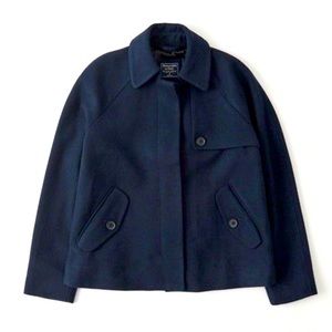 Abercrombie & fitch navy blue wool blended swing pea coat